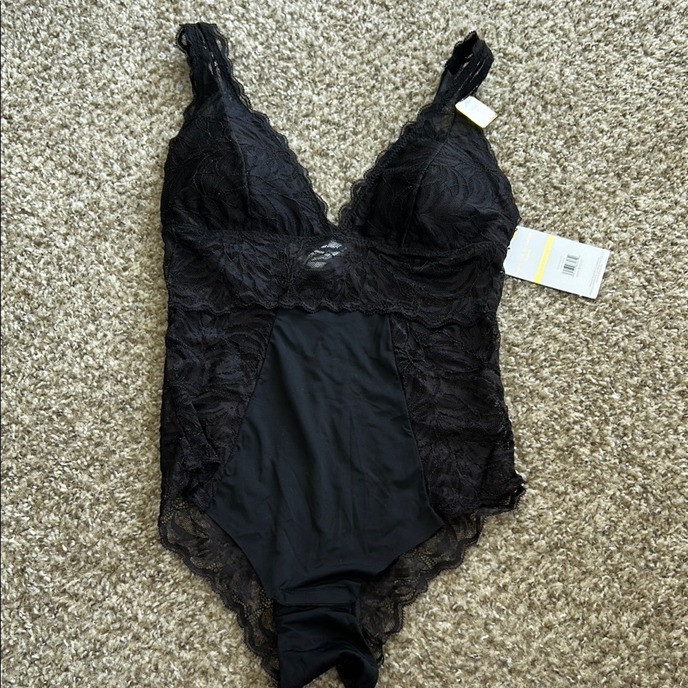 Adrienne Vittadini Black Bustier Bodysuit